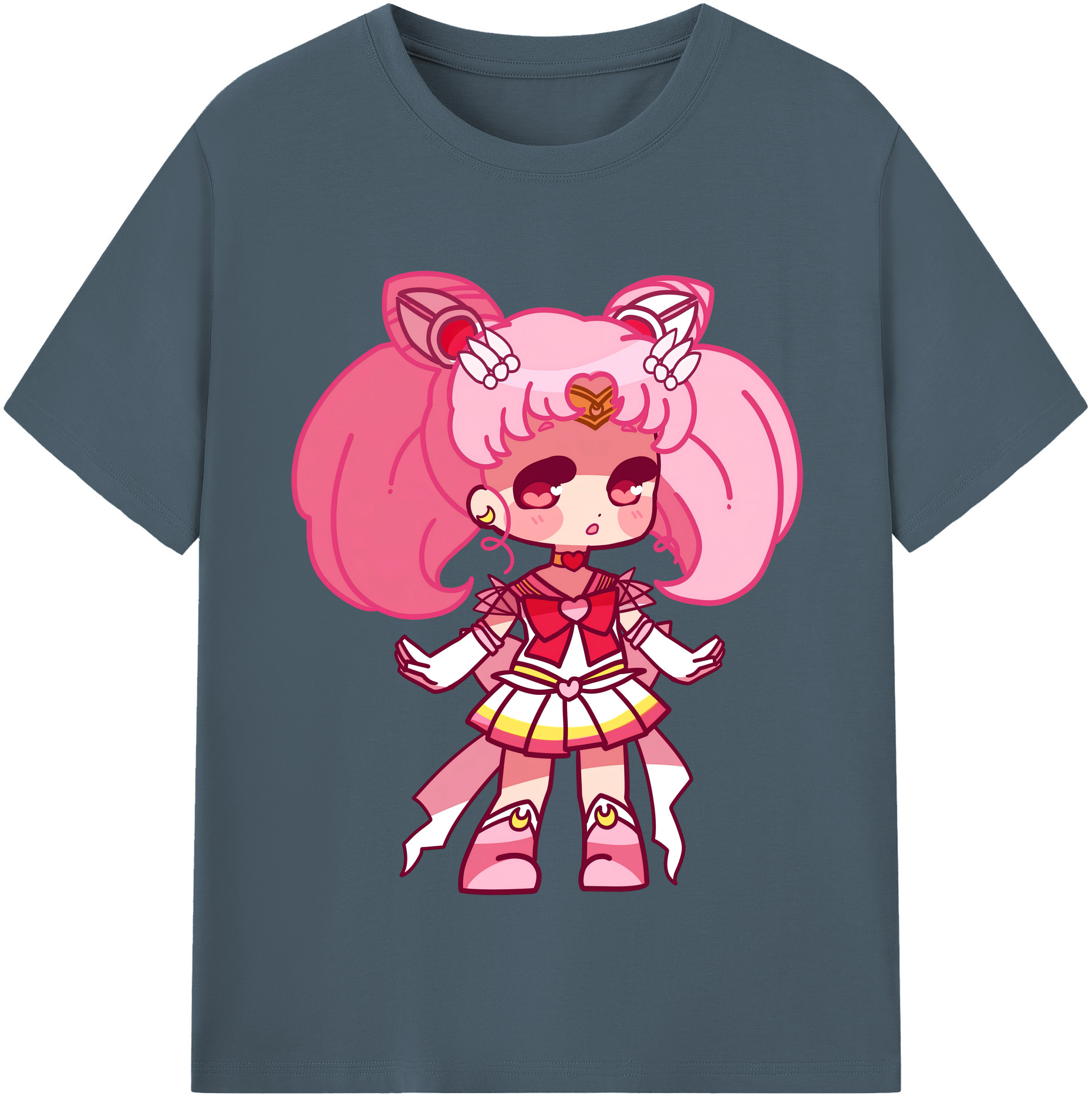 （画像用） 美少女戦士セーラームーン ちびうさ Sailor Moon Chibiusa Tsukino Usagi Small Lady Serenity 綿100％半袖Tシャツ（フロントプリント）